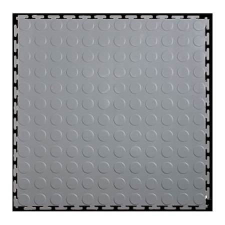 Lock-Tile Lock-Tile PVC Floor Tiles, LK002L, 19.5x19.5", Coin, Light Gray LK002L